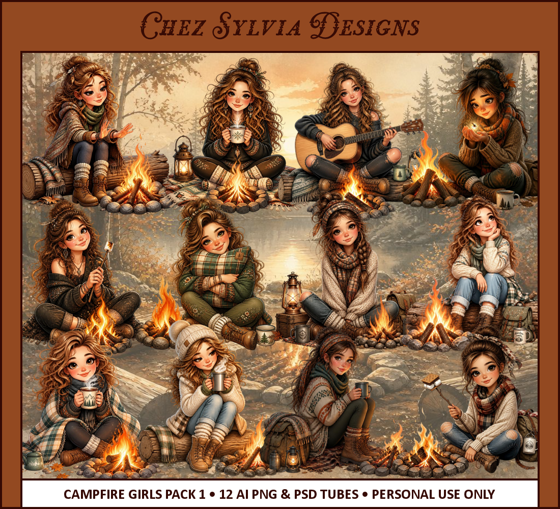 (image for) CSD - 12 AI Tagger Tubes Campfire Girl Pack 1